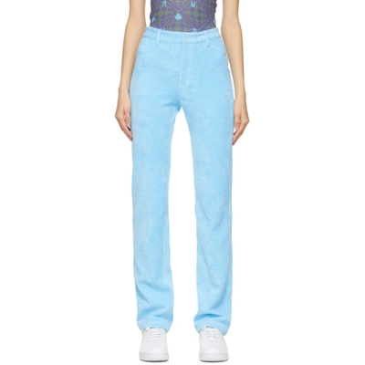 Maisie Wilen Mockumentary Cotton-blend Terry Straight-leg Pants In Blue