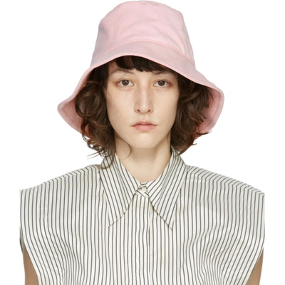 Isabel Marant Haley Embroidered Stretch-cotton Twill Bucket Hat In Light Pink
