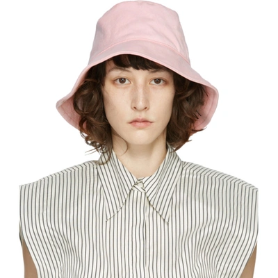 Isabel Marant Haley Embroidered Stretch-cotton Twill Bucket Hat In Pink