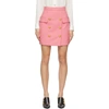 BALMAIN PINK DOUBLE-BUTTONED MINISKIRT