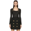 Balmain Knitted Button-detail Bodysuit In Noir