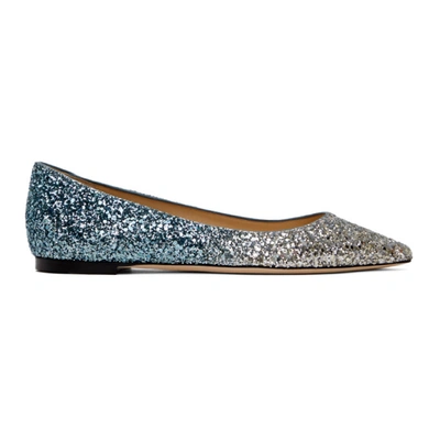 Jimmy Choo 银色 Romy 亮片芭蕾鞋 In Silver