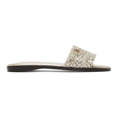 Jimmy Choo Gold Minea 'jc' Flat Sandals