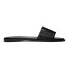 JIMMY CHOO BLACK MINEA 'JC' FLAT SANDALS