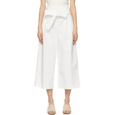 3.1 Phillip Lim / フィリップ リム Paperbag-waist Wide-leg Cropped Trousers In White