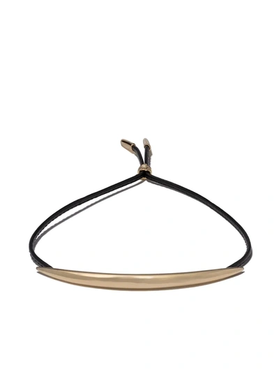 Shaun Leane Quill Yellow Gold-plated Vermeil Silver And Leather Bracelet