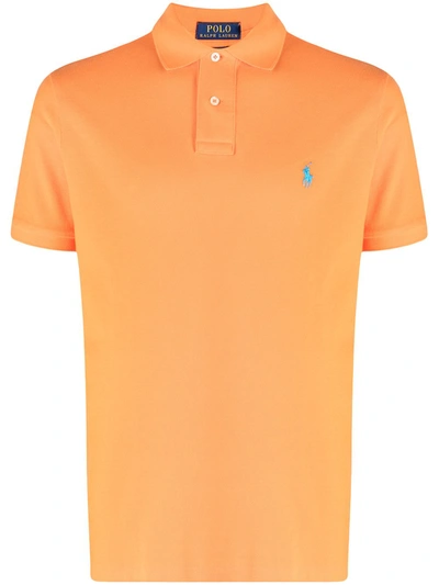 Polo Ralph Lauren Logo Embroidered Polo Shirt In Orange