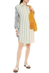 JW ANDERSON RUCHED STRIPED COTTON SHIRT DRESS,3074457345624606800