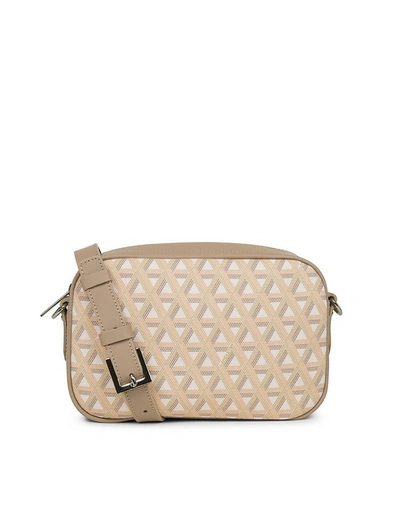 Lancaster Handbags Ikon Coated Canvas Mini Camera Bag In Beige