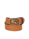 Etro Pegaso Leather Belt In Brown