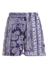 Aries Purple Bandana Print Bermuda Shorts