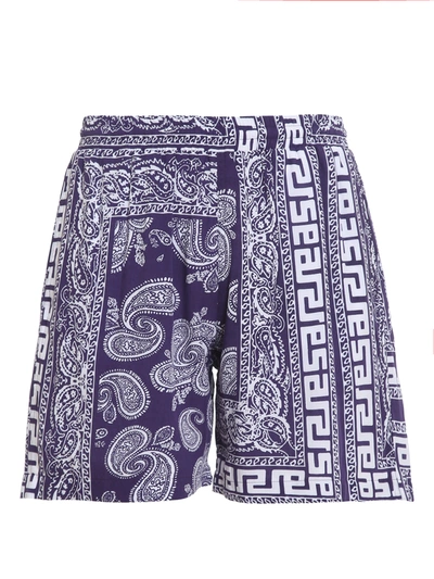 Aries Purple Bandana Print Bermuda Shorts