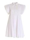 P.A.R.O.S.H PLEATED DETAIL DRESS IN WHITE