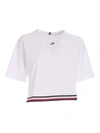 TOMMY HILFIGER LOGO SPORTS T-SHIRT IN WHITE