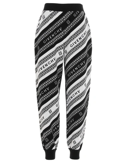 Givenchy Black & White Wool Cropped Logo Lounge Pants