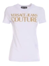 Versace Jeans Couture White Cotton T-shirt With Logo Print