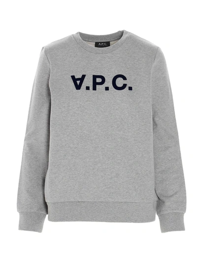 Apc A.p.c Sweatshirt Coecq-f27644 In Grey,blue