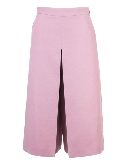 Gucci Woolen And Silk Culotte Pants In Peony Pink