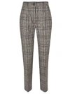 DOLCE & GABBANA CHECKED TAILORED PANTS IN BROWN