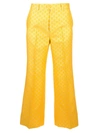 GUCCI GG lamé wide-leg pants in yellow