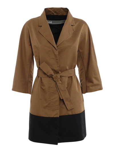 Add Short Single Breasted Trench Coat In Light Brown