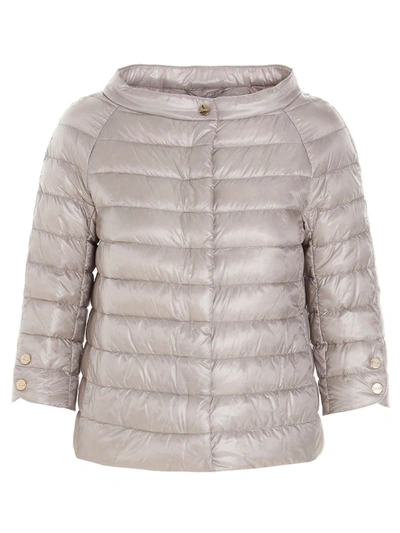 Herno Three-quarter-length Sleeve Puffer Jacket In Champagne Chantilly