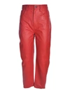 Attico High-waisted Tapered Trousers In Red