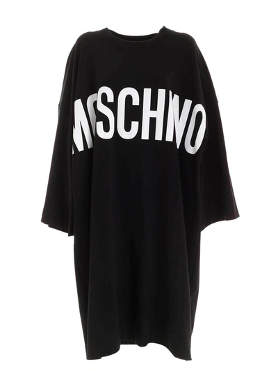 Moschino Logo Maxi Dress In Black