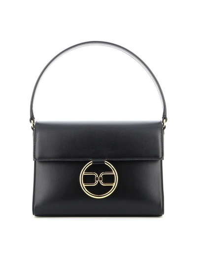 Elisabetta Franchi Black Leather Shoulder Bag