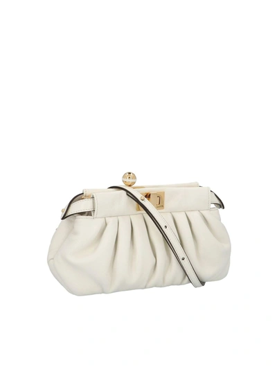 Fendi Peekaboo Click Leather Pochette Bag In White