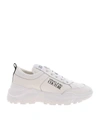 Versace Jeans Couture 60mm Logo Leather Blend Speed Sneakers In White