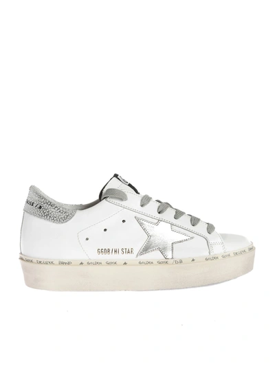 Golden Goose Hi Star Leather Sneakers In White
