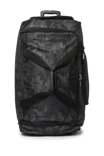 Hurley High Tide 30" Camo Rolling Duffel Bag In Black Camo