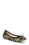Sam Edelman 'felicia' Tiger Print Brahma Hair Ballet Flats In Tan/black