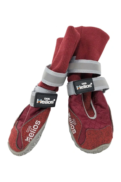 Helios Traverse Premium Grip High Ankle Outdoor Dog Boots In Red