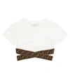 FENDI FF COTTON CROP TOP,P00530550