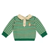 GUCCI BABY STRIPED WOOL AND COTTON SWEATER,P00535409