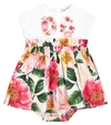 DOLCE & GABBANA BABY FLORAL COTTON DRESS AND BLOOMERS SET,P00539419