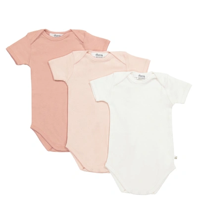 Bonpoint Baby Set Of 3 Cotton Bodysuits In Rosa