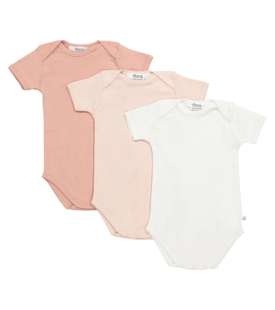 Bonpoint Baby Set Of 3 Cotton Bodysuits In Pink