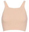 LIVE THE PROCESS RIBBED-KNIT CROP TOP,P00540539