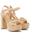 VALENTINO GARAVANI VLOGO PLATFORM ESPADRILLE SANDALS,P00540810