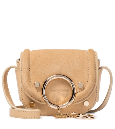See By Chloé Mara Mini Embellished Suede And Textured-leather