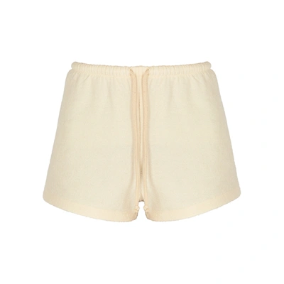 American Vintage Bobypark Off-white Terry Cotton Shorts In Ecru