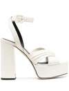 GIUSEPPE ZANOTTI GIUSEPPE ZANOTTI DESIGN WOMEN'S WHITE LEATHER SANDALS,E100016003 39