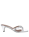 SANDRO SANDRO WOMAN TOE STRAP SANDALS SILVER SIZE 8 SOFT LEATHER,17011021RC 13