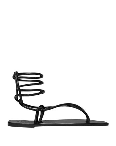 Atp Atelier Toe Strap Sandals In Black