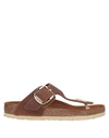 Birkenstock Gizeh Big Buckle Oiled Leather Sandals In Brown