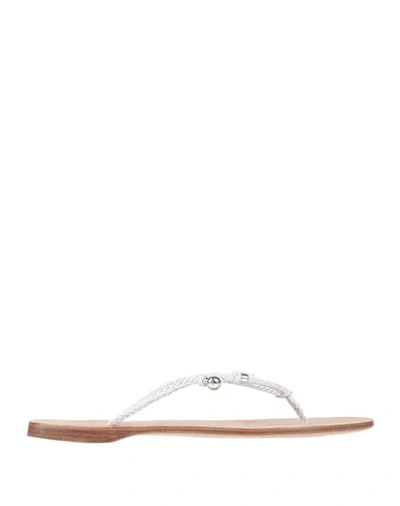 Alberto Fasciani Toe Strap Sandals In White