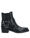 Re/done Cavalry Leather Ankle Boots In Black